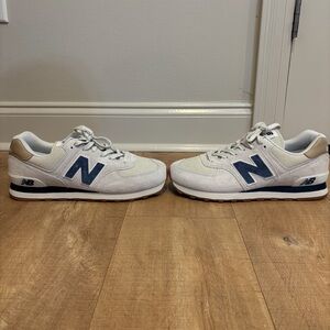New Balance Cream and Blue Sneakers